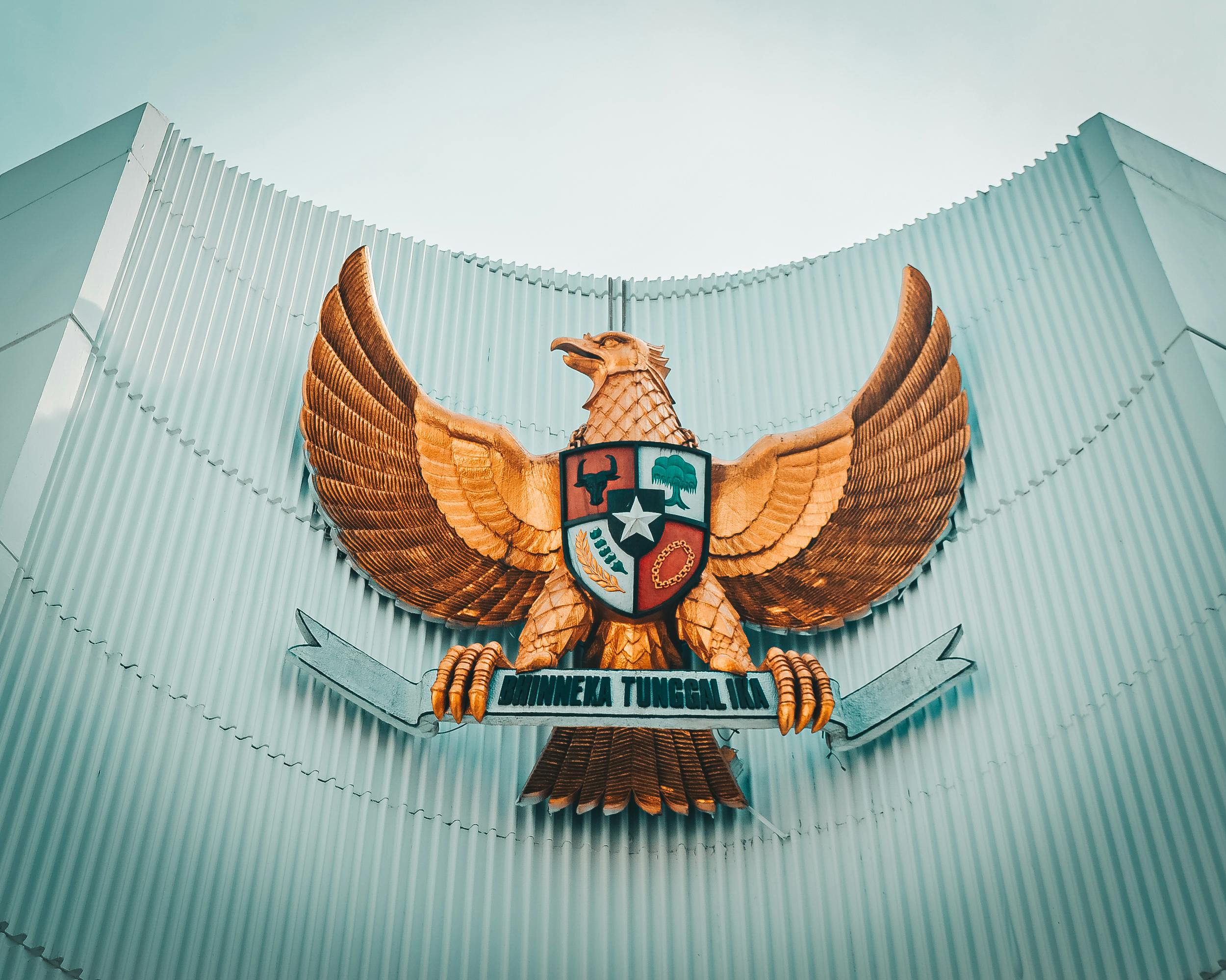 The Garuda Pancasila emblem representing unity and cultural identity in Indonesia.